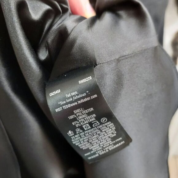 Ted Baker Embroidered Modest Black Midi Dress - Picture 8 of 8